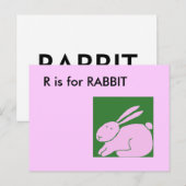 "R" is voor Rabbit Alphabet Flashcard Briefkaart (Voorkant / Achterkant)