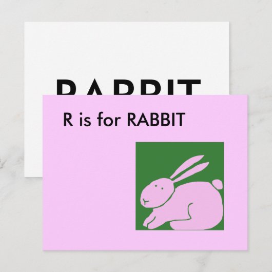 "R" is voor Rabbit Alphabet Flashcard Briefkaart (Voorkant / Achterkant)