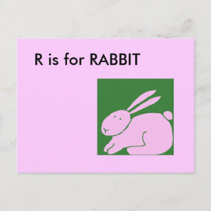 "R" is voor Rabbit Alphabet Flashcard Briefkaart
