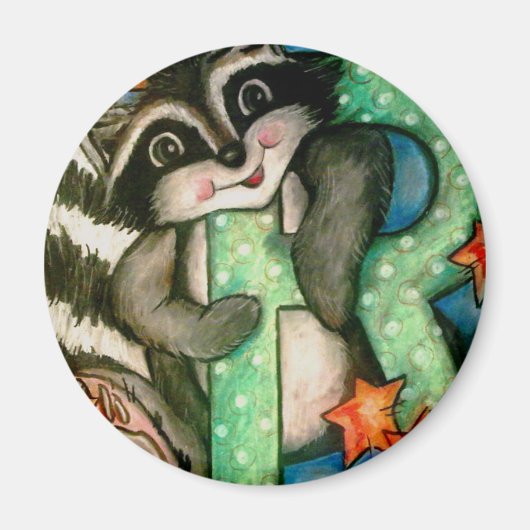 R is voor Raccoon Magneet (Voorkant)