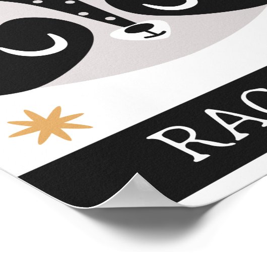 R is voor Raccoon, Nursery, Bedroom, Kinderen Muur Poster (Hoek)