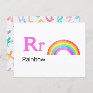 R is voor Rainbow - Alphabet Flash Kaart