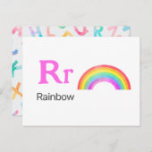 R is voor Rainbow - Alphabet Flash Kaart (Voorkant / Achterkant)
