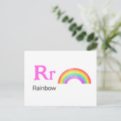 R is voor Rainbow - Alphabet Flash Kaart (Staand voorkant)