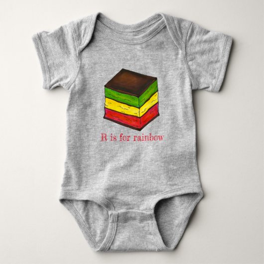 R is voor Rainbow Italy Seven Layer Cookie ABCs Romper (Voorkant)