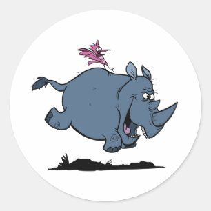 R is voor Rhino Ronde Sticker