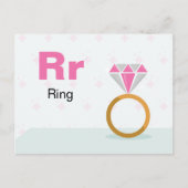 R is voor Ring - Alphabet Flash Kaart (Voorkant)