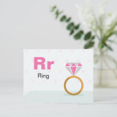 R is voor Ring - Alphabet Flash Kaart (Staand voorkant)