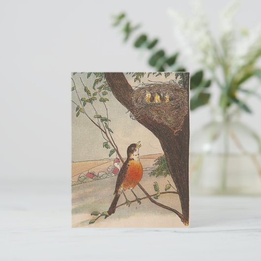 R is voor Robin Briefkaart (Staand voorkant)