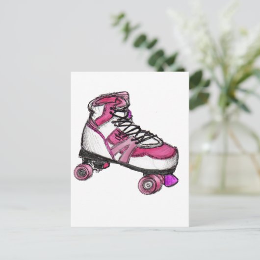 R is voor Rollerskate Briefkaart (Staand voorkant)