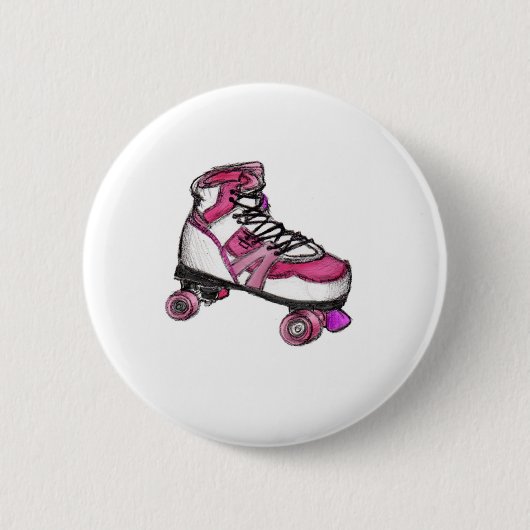 R is voor Rollerskate Ronde Button 5,7 Cm (Voorkant)