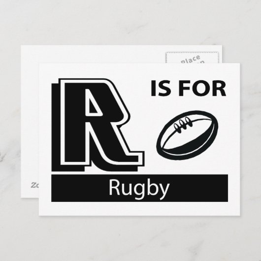 R is voor Rugby Briefkaart (Voorkant / Achterkant)