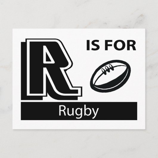 R is voor Rugby Briefkaart (Voorkant)