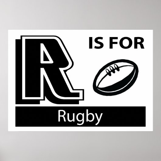 R is voor Rugby Poster (Voorkant)