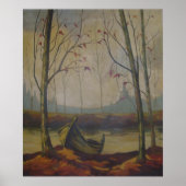 R.J. Ketchum - Boat op een Lakeshore in het najaar Poster (Voorkant)
