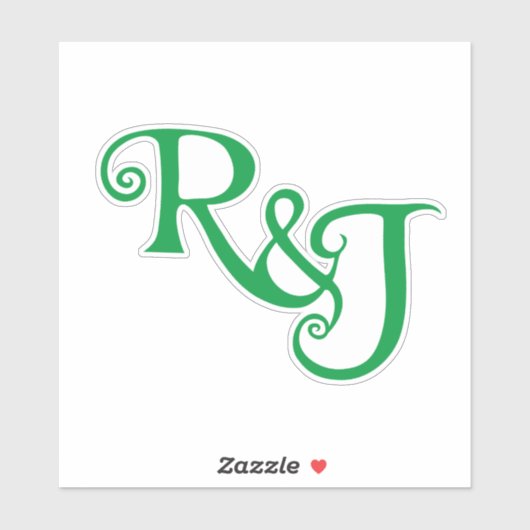 R&J Monogram bruiloft Sticker (Vel)