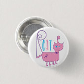 R Kat Klassieke ronde Sticker Button 3,2 Cm (Voorkant /achterkant)