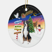 R - Kerstborden - Groot Zwitsers Berghond Keramisch Ornament (Links)