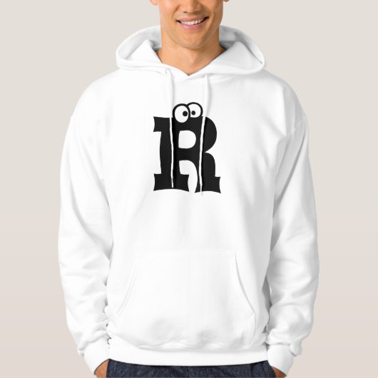 R, letter met oogbollen hoodie (Voorkant)
