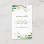 R Letter Monogram Gold Greenery Leaves Elegant Visitekaartje (Achterkant)