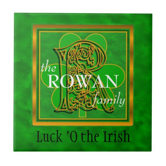 R "Luck of the Irish" Family Custom Monogram Tegel Tegeltje (Voorkant)