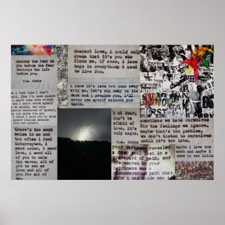 r.m. drake quotes en illustraties op een poster