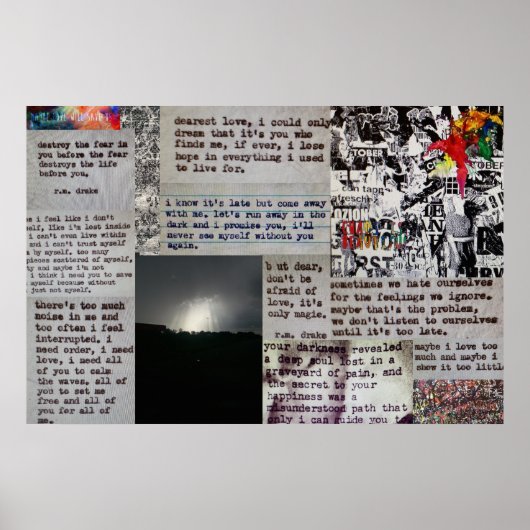 r.m. drake quotes en illustraties op een poster (Voorkant)