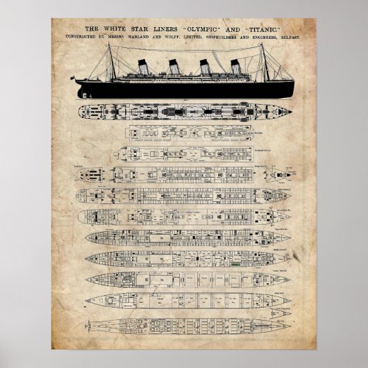 R.M.S. Titanic Patent Poster (Voorkant)