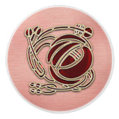 R Macintosh-Roos op roze. Deurknop Keramische Knop (Voorkant)