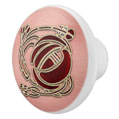 R Macintosh-Roos op roze. Deurknop Keramische Knop (Rechts)