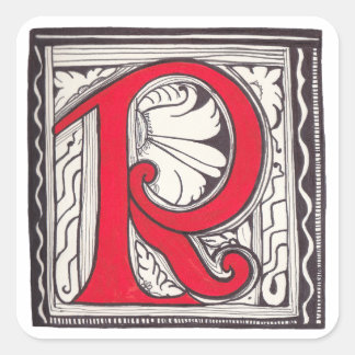 R - MINIATURE VIERKANTE STICKER
