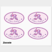 R monogram aangepaste naam id roze stickers (Vel)