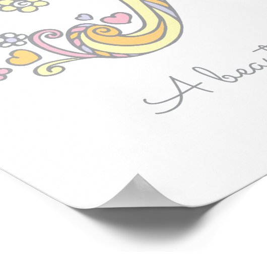 R monogram art Rosalynn meisjes naam poster (Hoek)