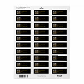 R Monogram "Black Stone" design Adresetiketten Etiket (Full Sheet)