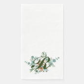 R Monogram Botanische Floral Guest Towels Servet (Voorkant)