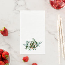 R Monogram Botanische Floral Guest Towels