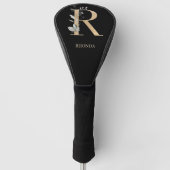 R Monogram Floral Aangepast Golfheadcover (Voorkant)