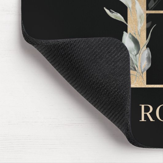 R Monogram Floral Aangepast Muismat (Hoek)