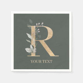 R Monogram Floral Aangepast Servet