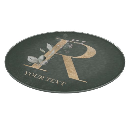 R Monogram Floral Aangepast Snijplank (Hoek)