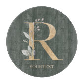 R Monogram Floral Aangepast Snijplank (Voorkant)