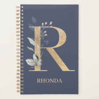 R Monogram Floral Aangepaste Planner