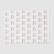 R Monogram Floral wrapping Paper