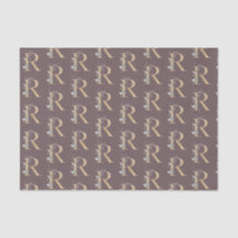 R Monogram Floral wrapping Paper