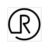 R Monogram Houten Rubberzegel Rubberstempel (Afrduk)