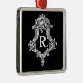 R Monogram Initiaal Metalen Ornament (Rechts)