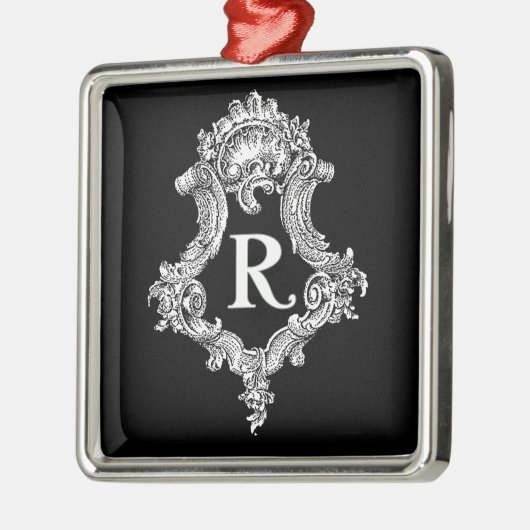R Monogram Initiaal Metalen Ornament (Links)