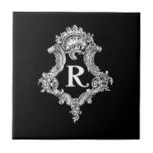 R Monogram Initiaal Tegeltje (Voorkant)