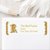 R Monogram "Irish Gold"-ontwerp - Adresetiketten Etiket (Insitu)
