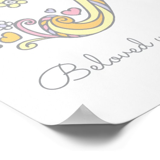 R monogram kunst Romilly meisjesnaam & betekenis p Poster (Hoek)